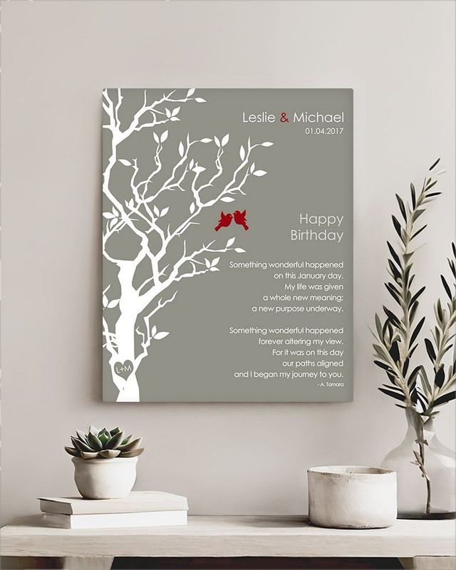 Gray White Knobby Tree Spouse Birthday Wall Plaque Gift for Spouse LTC-1713
