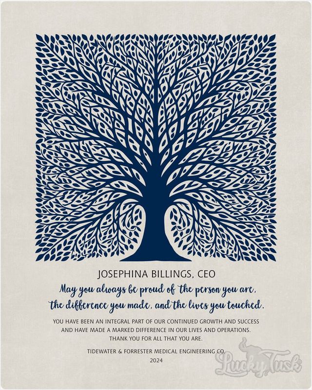 #1 Best Seller - Elaborate Square Tree Leadership Appreciation Wall Plaque Gift for Employee LTC-1581