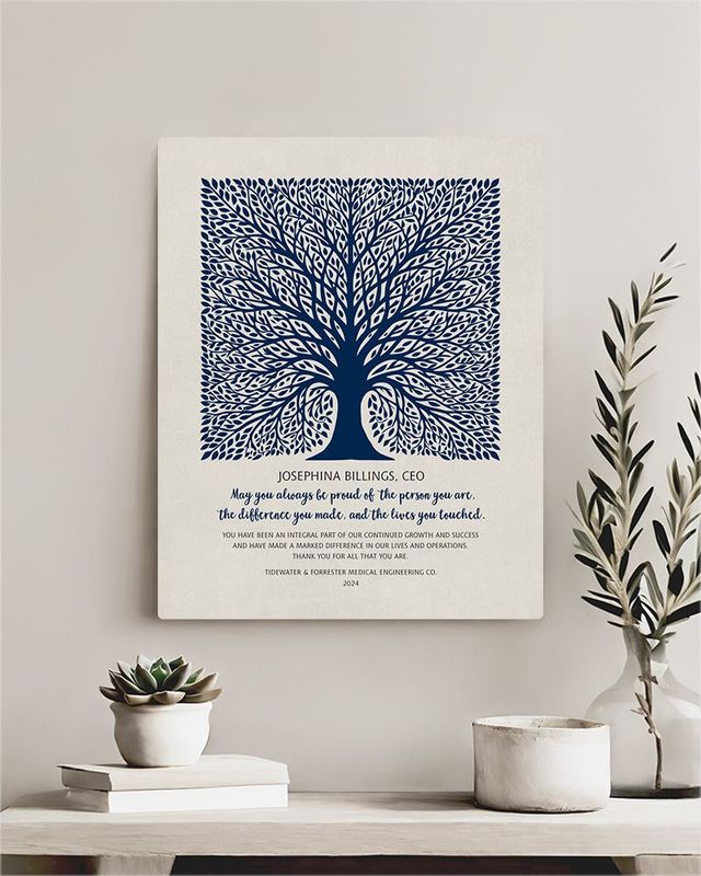 #1 Best Seller - Elaborate Square Tree Leadership Appreciation Wall Plaque Gift for Employee LTC-1581