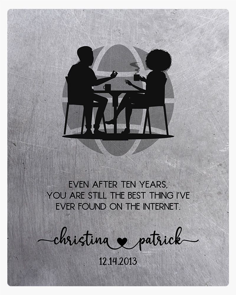 Black Platinum Couple Silhouette 20th Anniversary Wall Plaque Gift for Couple LTC-1569
