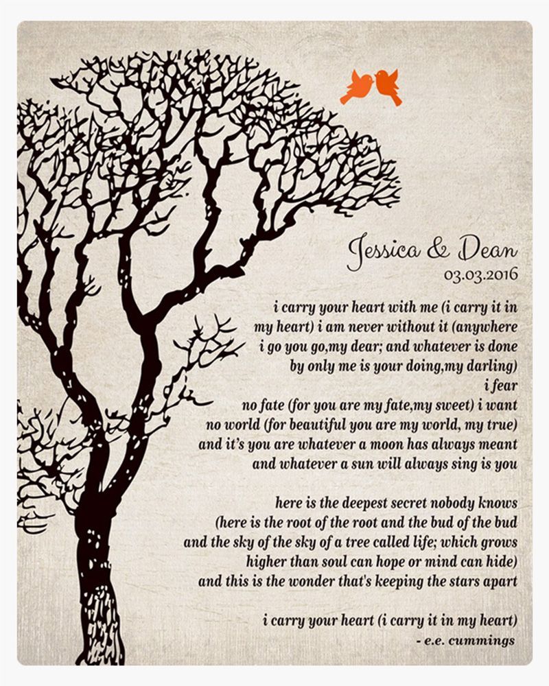Beige Dark Bare Tree 10th Anniversary Wall Plaque Gift for Couple LTC-1301