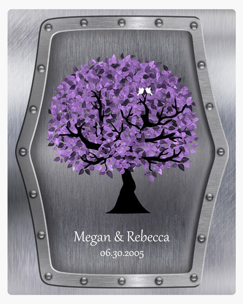 Purple Tin Purple Tree 11th Anniversary Wall Plaque Gift for Couple LTC-1501