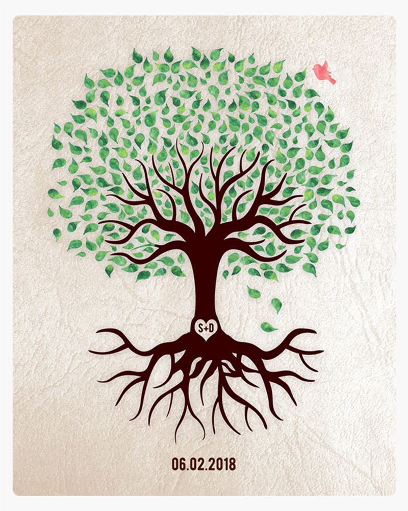 Green Tree with Roots Anniversary Wall Plaque Gift for Couple LTC-1544