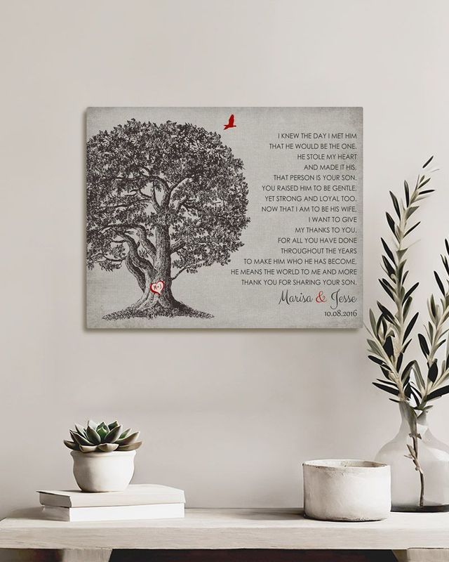 Beige Oak Tree Wedding Wall Plaque Gift for Mother Of The Groom LTC-1405