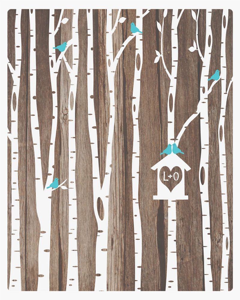 White Wood Birch Trees 5th Anniversary Wall Plaque Gift for Couple LTC-1729