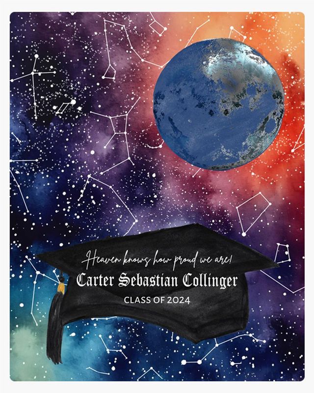Moon and Star Map graduation Wall Plaque Gift for Graduate LTC-1579