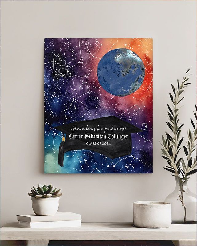 Moon and Star Map graduation Wall Plaque Gift for Graduate LTC-1579