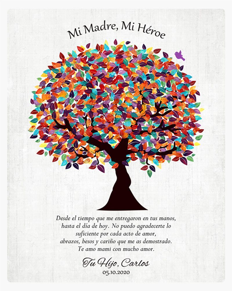 Colorful Spring Tree Mother&#39;s Day Wall Plaque Gift for Mom LTC-1548