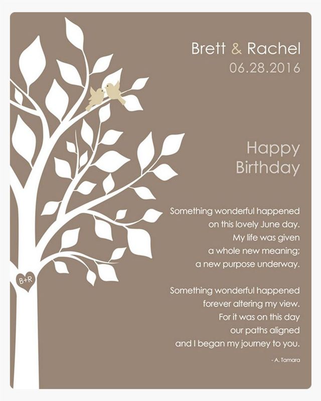 Brown Half Tree Spouse Birthday Wall Plaque Gift for Spouse LTC-1718