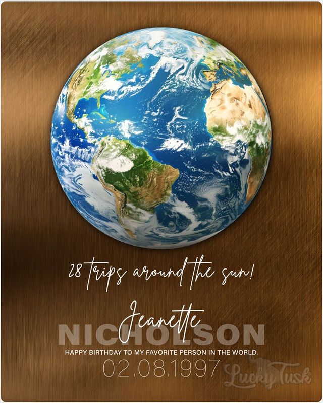 #1 Best Seller - Bronze Happy Birthday Favorite Person in the World Birthday Wall Plaque Gift for Family LTC-2133
