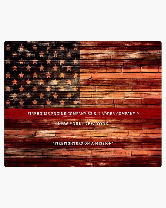 Red Tin Thin Red Line American Flag Recognition Wall Plaque Gift for Fire Fighters LTC-2112