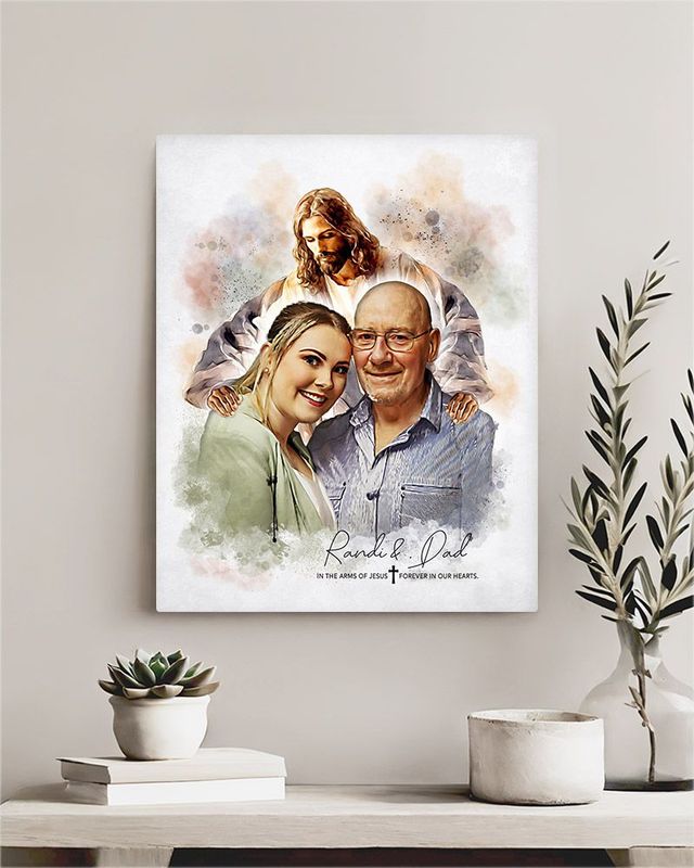 Multicolor Watercolor Portrait Memorial Wall Plaque Gift for Bereaved Loved One LTC-1856