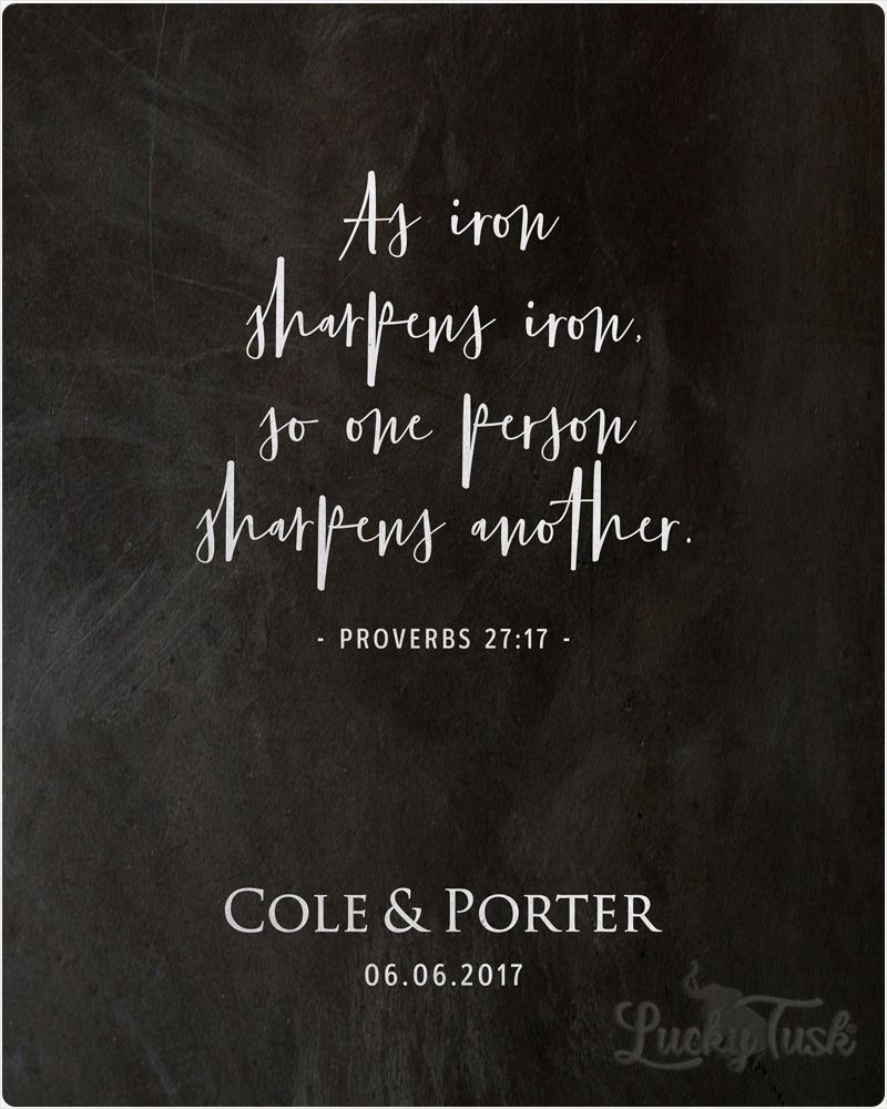 Proverbs 27:17 Iron 6th Anniversary Wall Plaque Gift for Couple LTC-1926