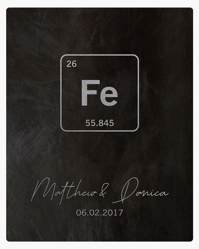 White Iron Periodic Table Element 6th Anniversary Wall Plaque Gift for Couple LTC-1913
