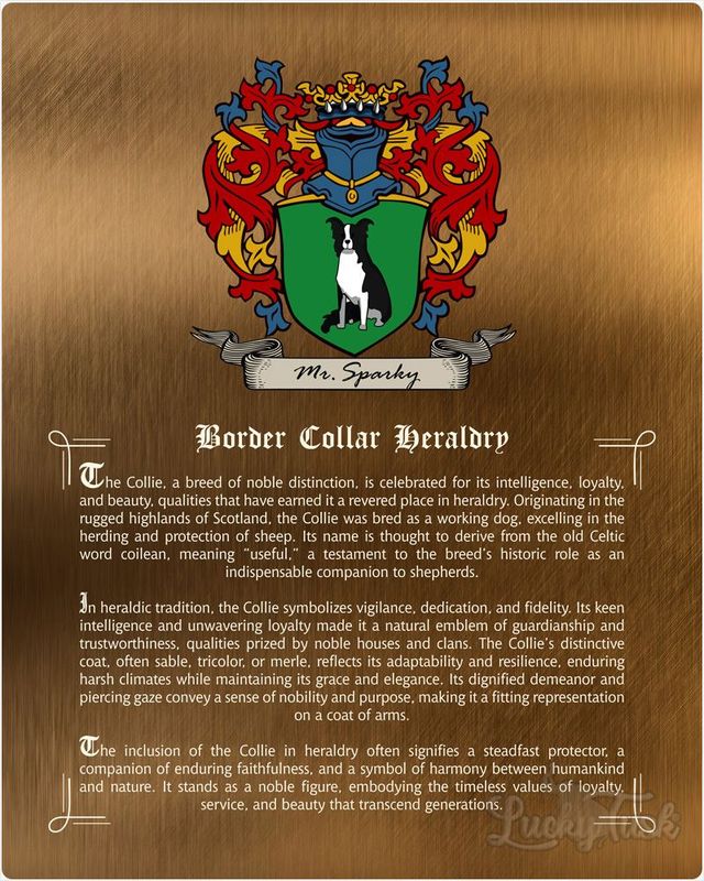 Multicolor Bronze Pet Coat of Arms History of Breed Pet Anniversary Wall Plaque Gift for Family LTC-2134