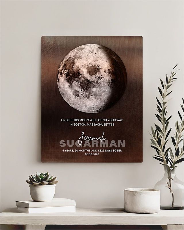Brown Bronze Sobriety Moon Phase When You Found Your Way Recovery Wall Plaque Gift for Recovering Alcoholic LTC-2170