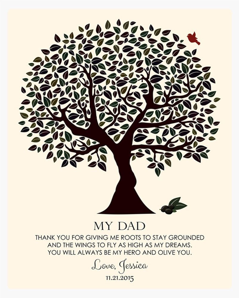 Cream Dark Olive Tree Wedding Wall Plaque Gift for Father LTC-1175