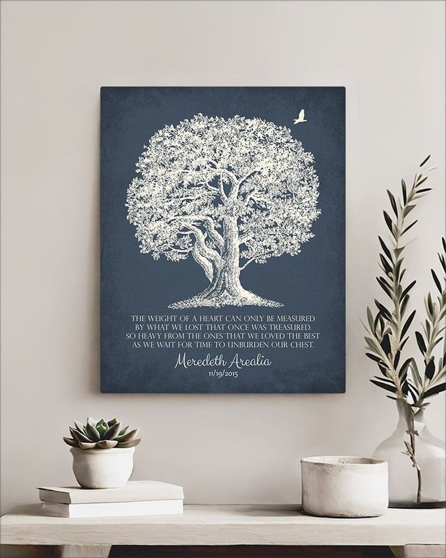#1 Best Seller - Oak Tree Silhouette Memorial Wall Plaque Gift for Bereaved Family LTC-1146