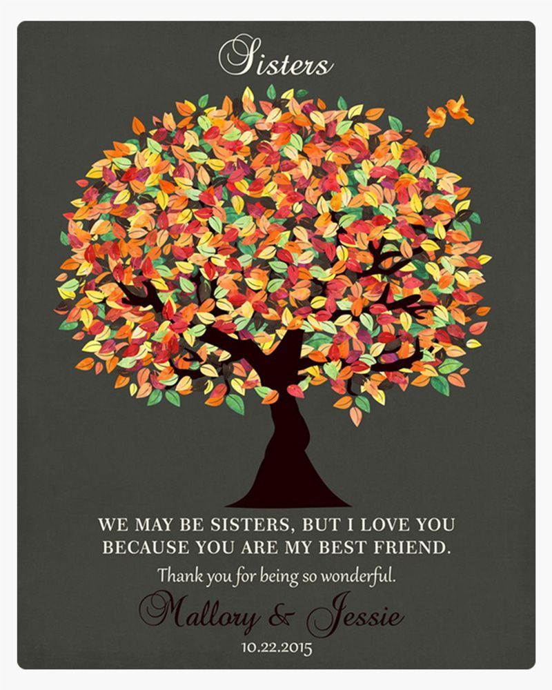 Multicolor Autumn Tree Wedding Wall Plaque Gift for Sister LTC-1191