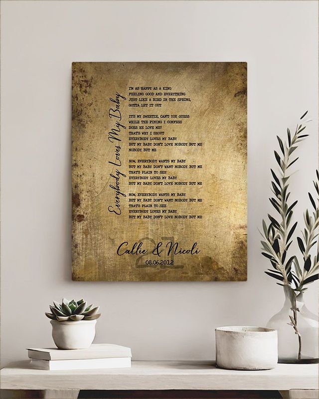 Black Brass Our Song Lyrics 21st Anniversary Wall Plaque Gift for Couple LTC-1920