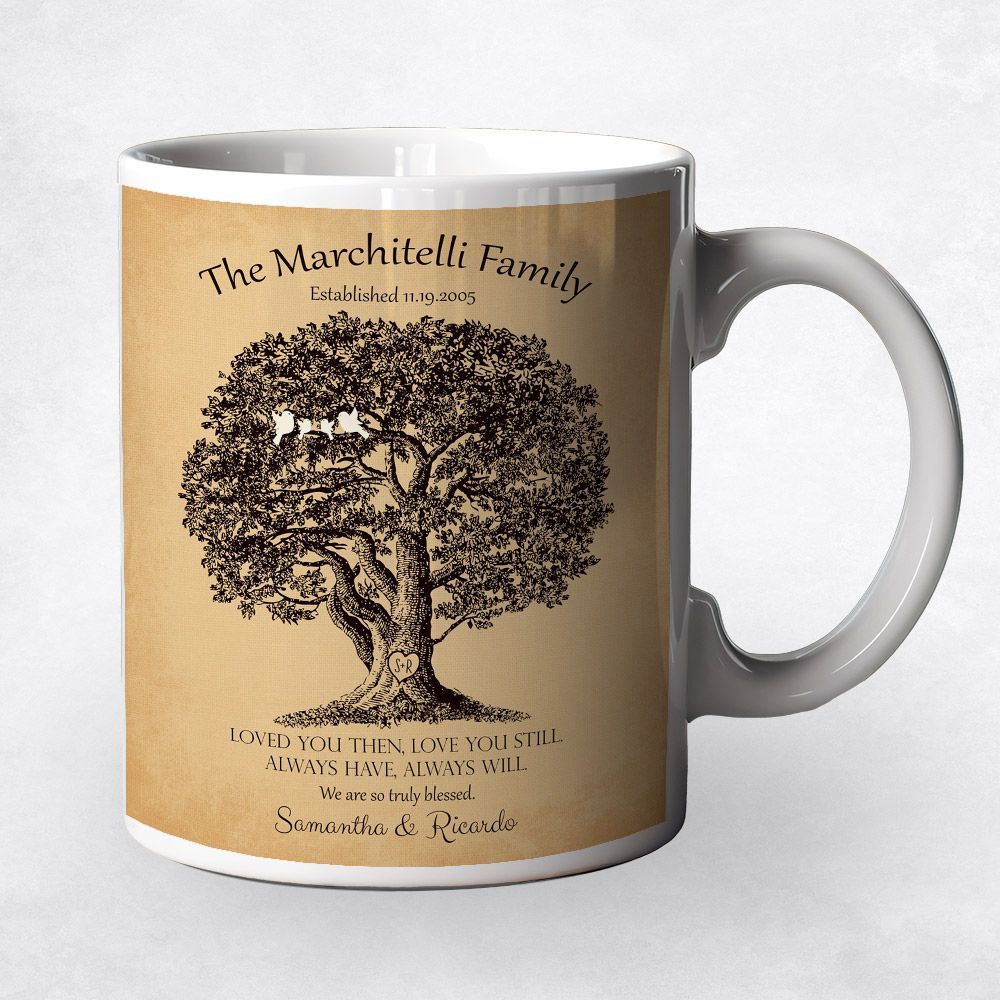#1 Best Seller - Old Oak Tree 10th Anniversary Coffee Mug Gift for Couple M-1159