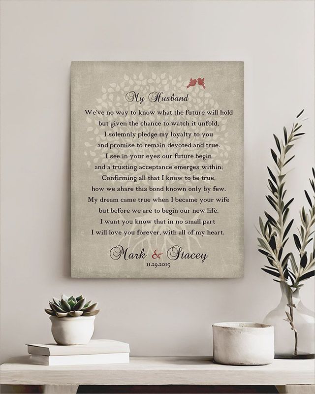 #1 Best Seller - Love Poem for Husband Wedding Wall Plaque Gift for Groom LTC-1137