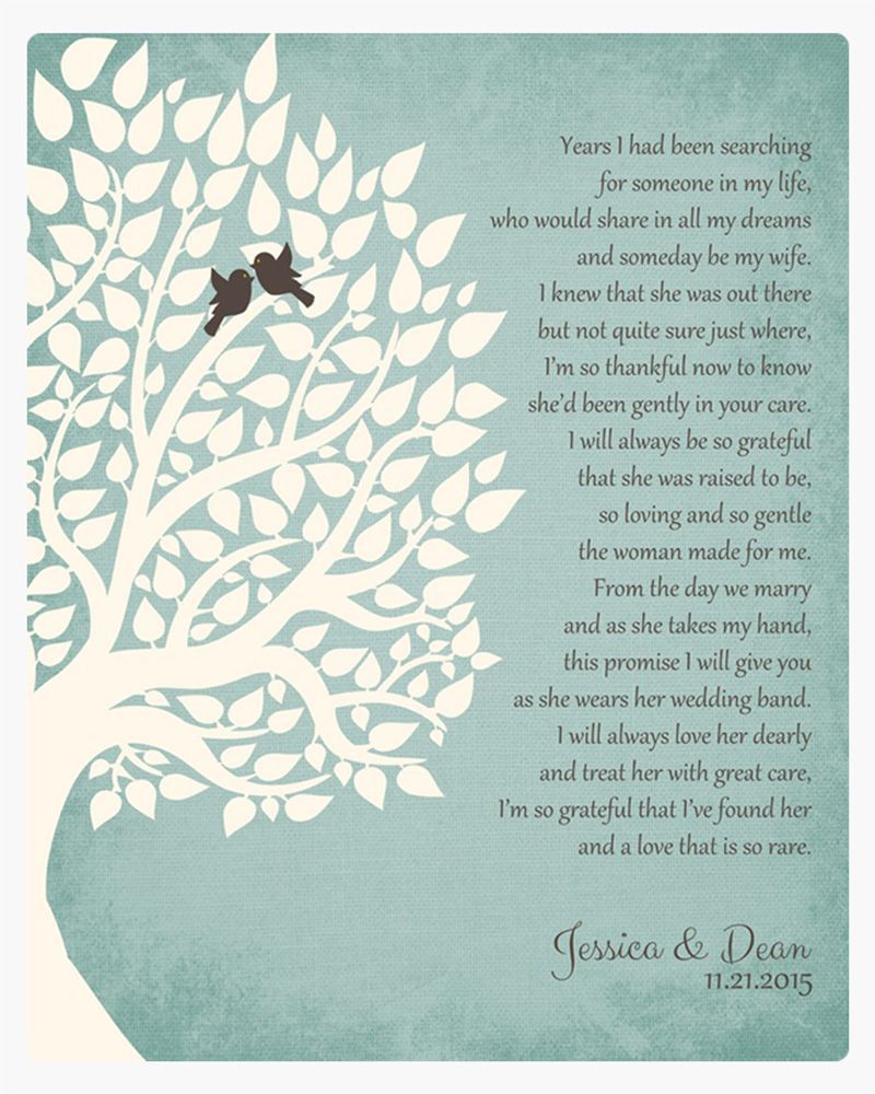 Turquoise Half Tree Wedding Wall Plaque Gift for Mother Of The Bride LTC-1130