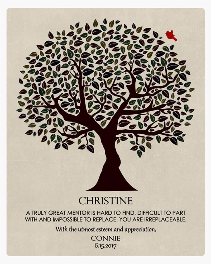 #1 Best Seller - Dark Olive Tree Leadership Appreciation Wall Plaque Gift for Mentor LTC-1202
