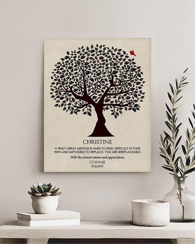 #1 Best Seller - Dark Olive Tree Leadership Appreciation Wall Plaque Gift for Mentor LTC-1202