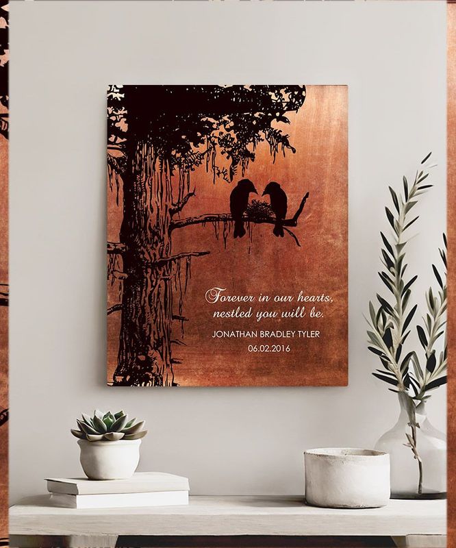 #1 Best Seller - Copper Dark Sequoia Tree Memorial Wall Plaque Gift for Bereaved Parents LTC-1354