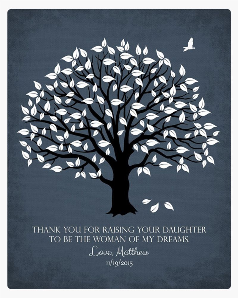 Blue Magnolia Tree Wedding Wall Plaque Gift for Mother Of The Bride LTC-1156
