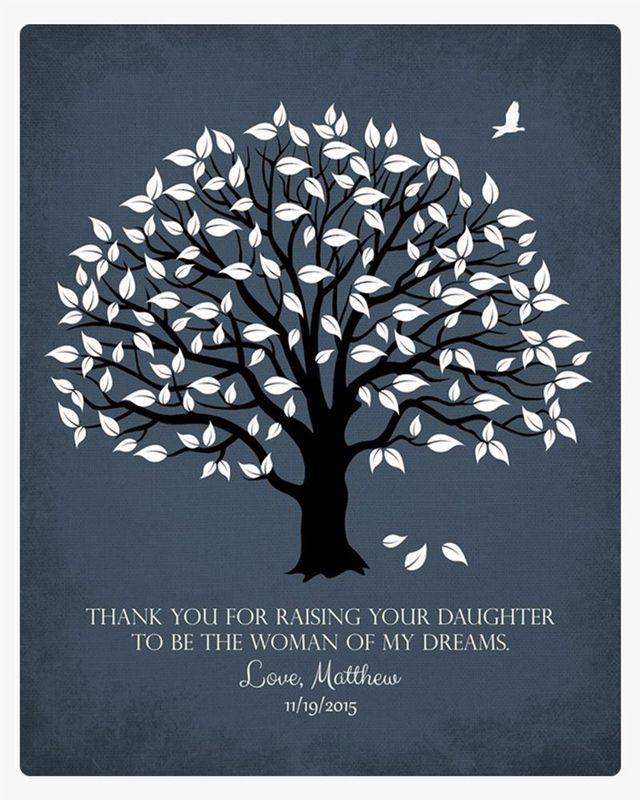 Blue Magnolia Tree Wedding Wall Plaque Gift for Mother Of The Bride LTC-1156