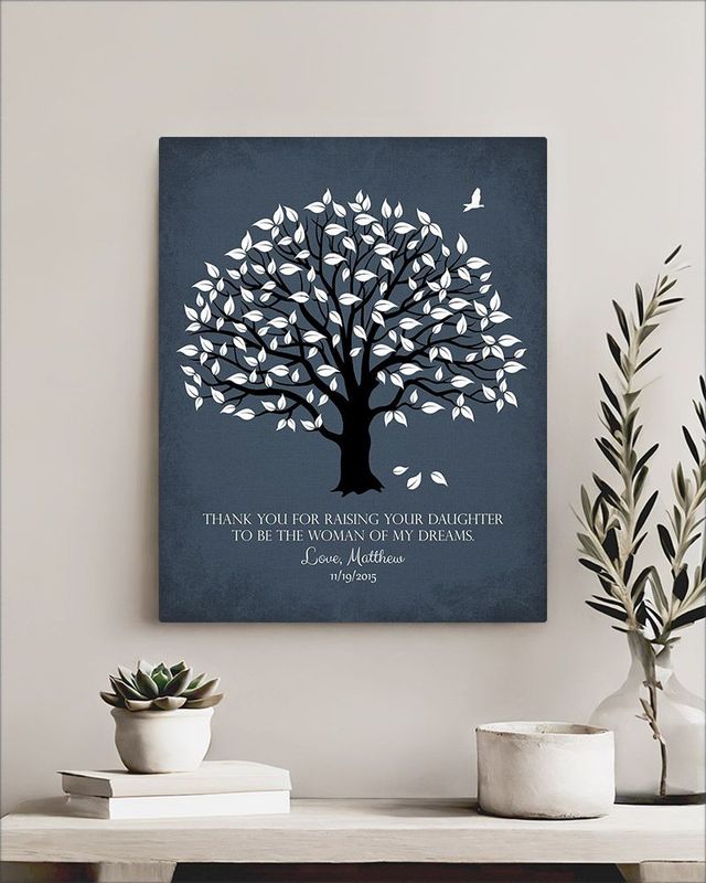 Blue Magnolia Tree Wedding Wall Plaque Gift for Mother Of The Bride LTC-1156