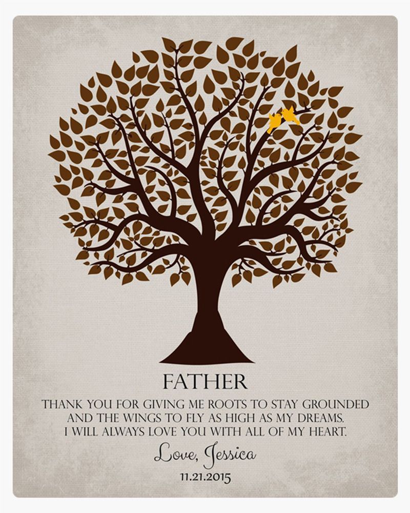 Beige Tree Silhouette Wedding Wall Plaque Gift for Father LTC-1144
