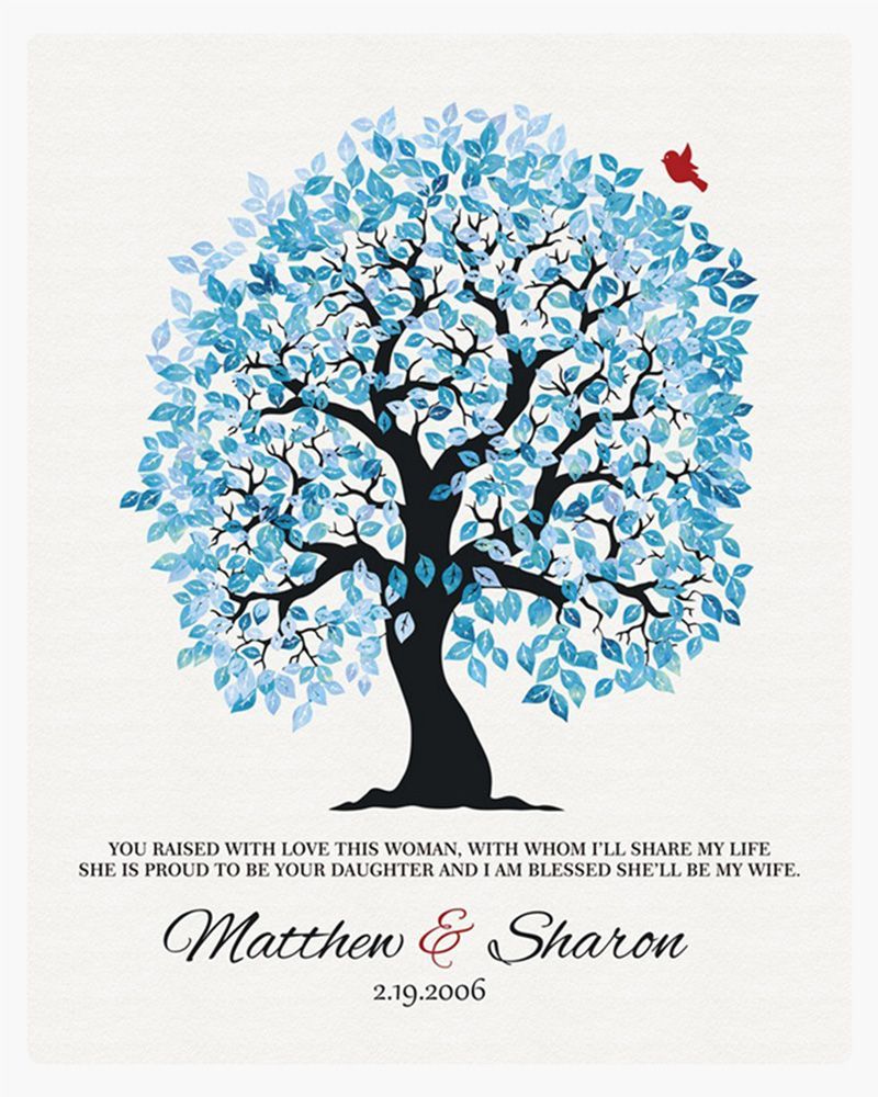 Blue Artful Tree Wedding Wall Plaque Gift for Mother Of The Bride LTC-1272