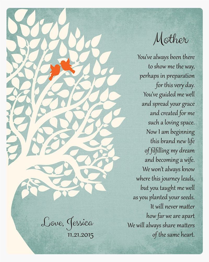#1 Best Seller - Weddding Tree Poem Wedding Wall Plaque Gift for Mother LTC-1139