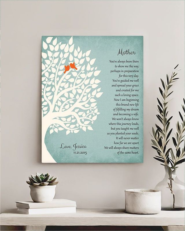 #1 Best Seller - Weddding Tree Poem Wedding Wall Plaque Gift for Mother LTC-1139