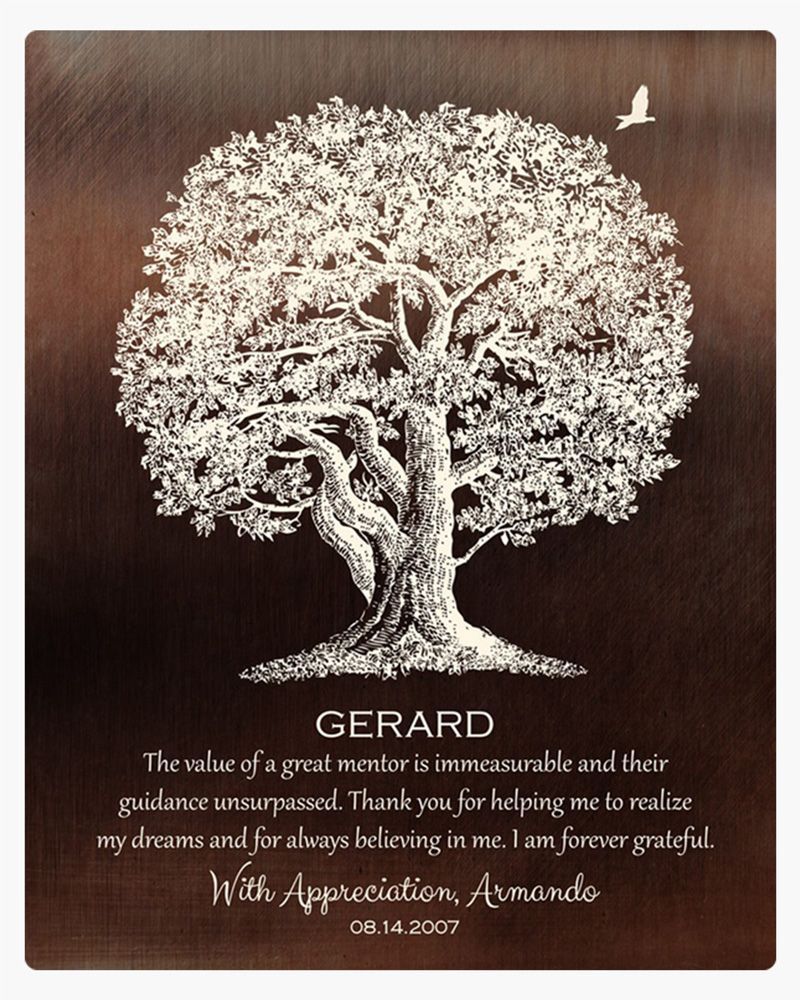 #1 Best Seller - Bronze Oak Tree Leadership Appreciation Wall Plaque Gift for Mentor LTC-1397