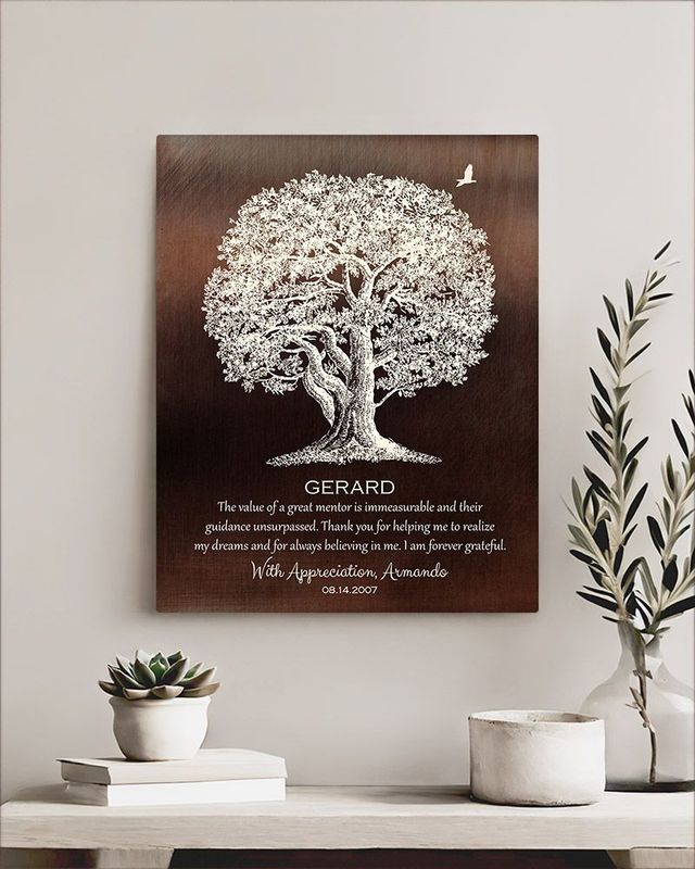 #1 Best Seller - Bronze Oak Tree Leadership Appreciation Wall Plaque Gift for Mentor LTC-1397