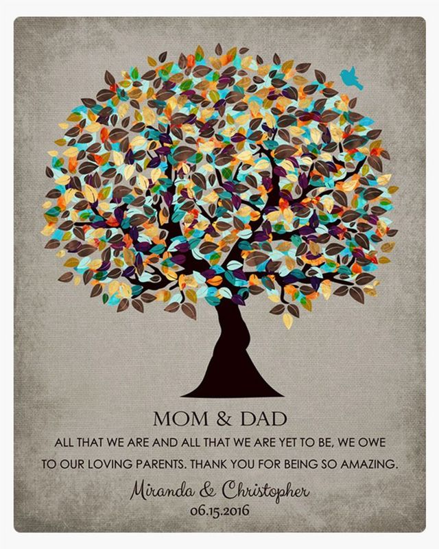 Multicolor Autumn Tree Family Appreciation Wall Plaque Gift for Parents LTC-1323