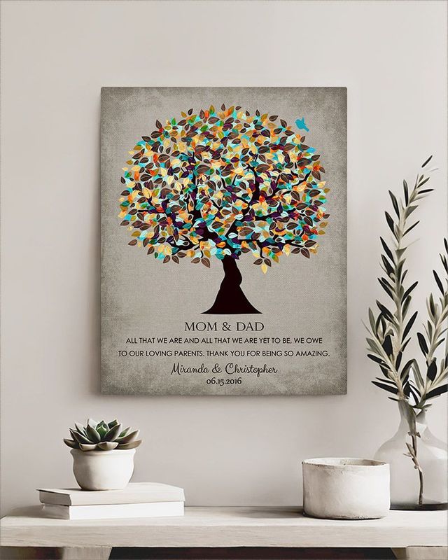 Multicolor Autumn Tree Family Appreciation Wall Plaque Gift for Parents LTC-1323
