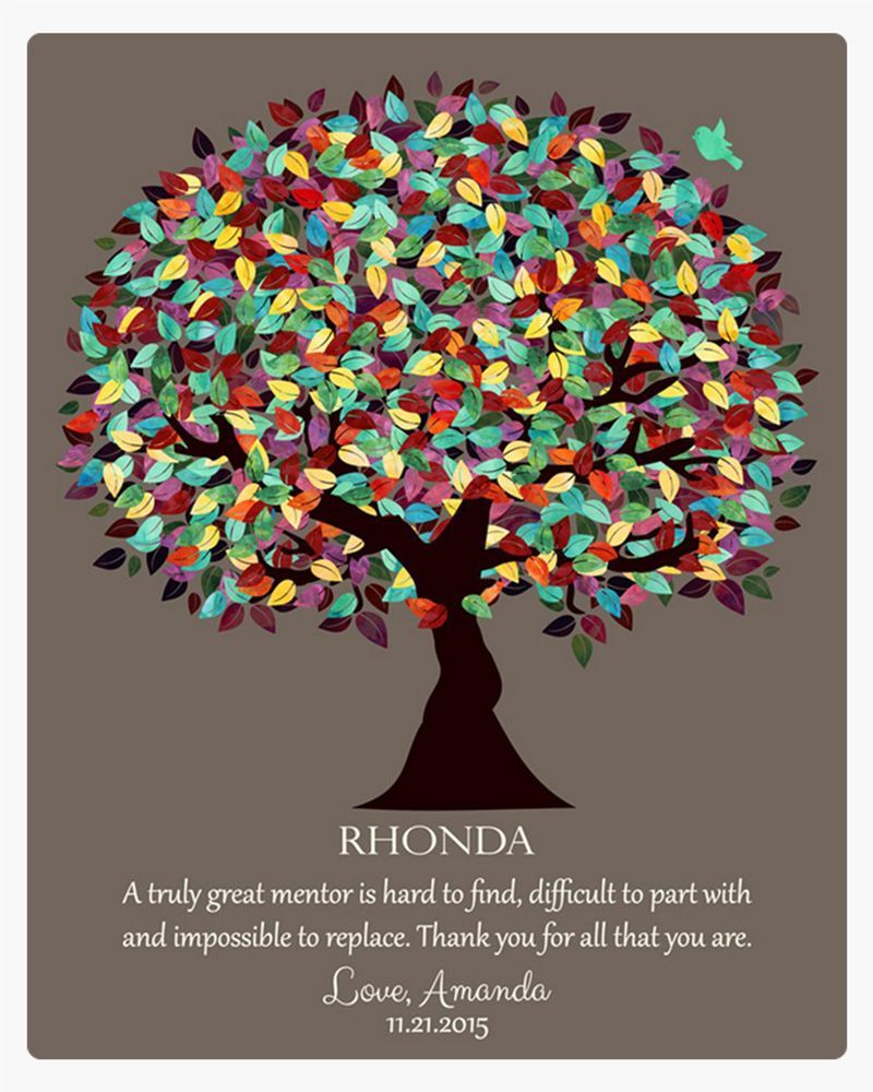 #1 Best Seller - Colorful Spring Tree Leadership Appreciation Wall Plaque Gift for Mentor LTC-1201