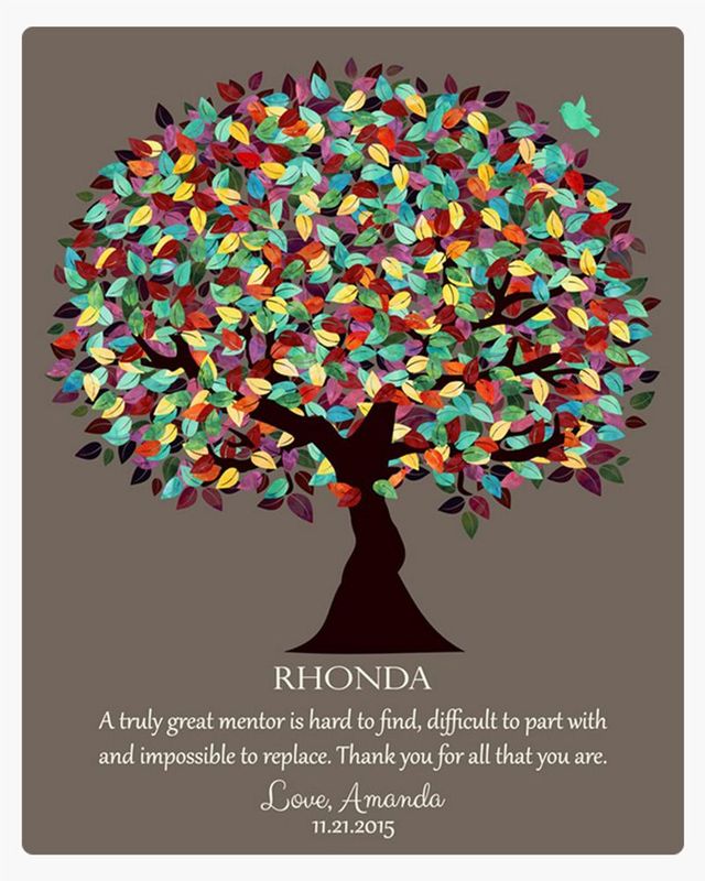 #1 Best Seller - Colorful Spring Tree Leadership Appreciation Wall Plaque Gift for Mentor LTC-1201