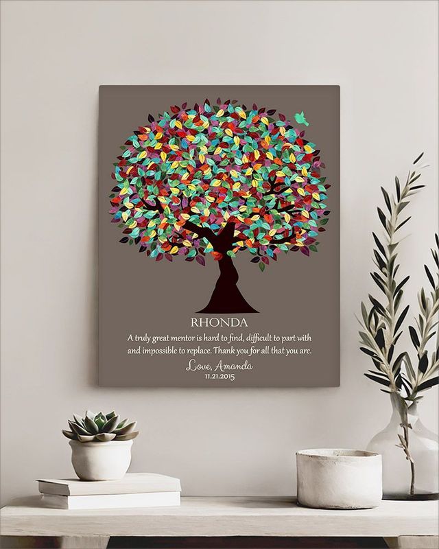 #1 Best Seller - Colorful Spring Tree Leadership Appreciation Wall Plaque Gift for Mentor LTC-1201