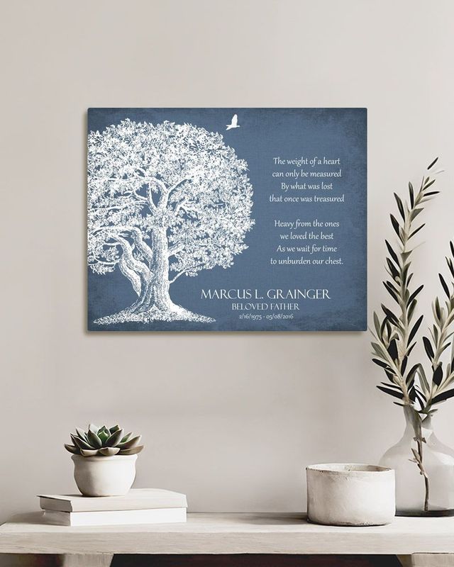 #1 Best Seller - White Oak Tree Memorial Wall Plaque Gift for Bereaved Family LTC-1329