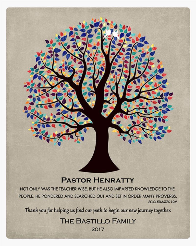 Multicolor Curly Tree Wedding Wall Plaque Gift for Pastor LTC-1457
