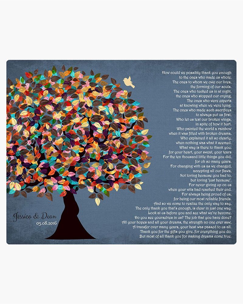 #1 Best Seller - Late Spring Tree Wedding Wall Plaque Gift for Parents LTC-1313