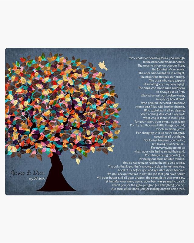 #1 Best Seller - Late Spring Tree Wedding Wall Plaque Gift for Parents LTC-1313