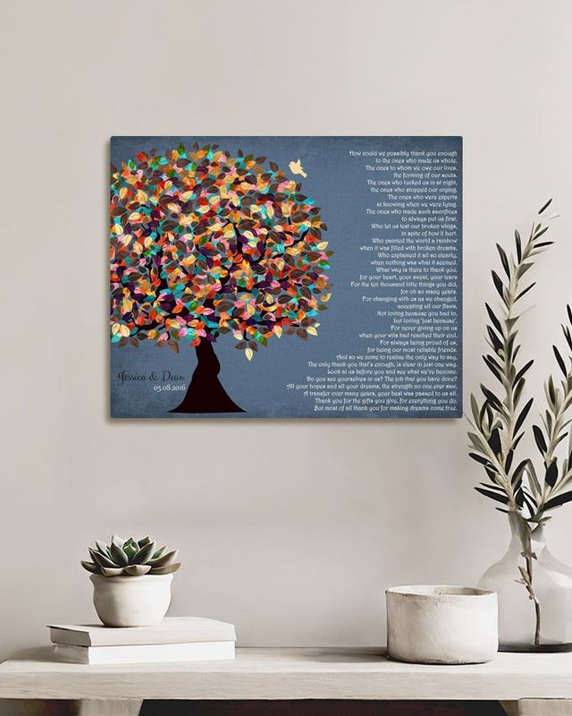 #1 Best Seller - Late Spring Tree Wedding Wall Plaque Gift for Parents LTC-1313