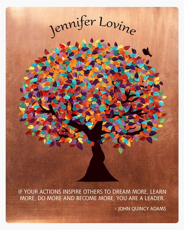 #1 Best Seller - Copper Colorful Spring Tree Leadership Appreciation Wall Plaque Gift for Mentor LTC-1429